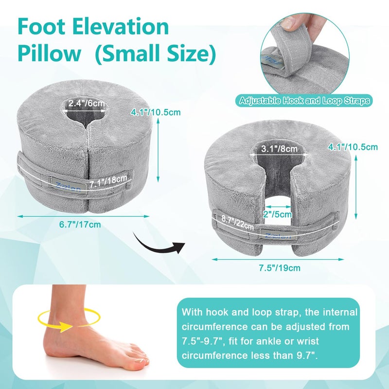 Zelen Foot Elevation Pillow Ankle Heel Elevator Wedge Foot Support Pillow Medical Ankle Cushion for Bed Sore Pressure Ulcer Sleeping Feet Leg Rest Elevated Support Foam Surgery Recovery (Small, 1PCS) - Image 3